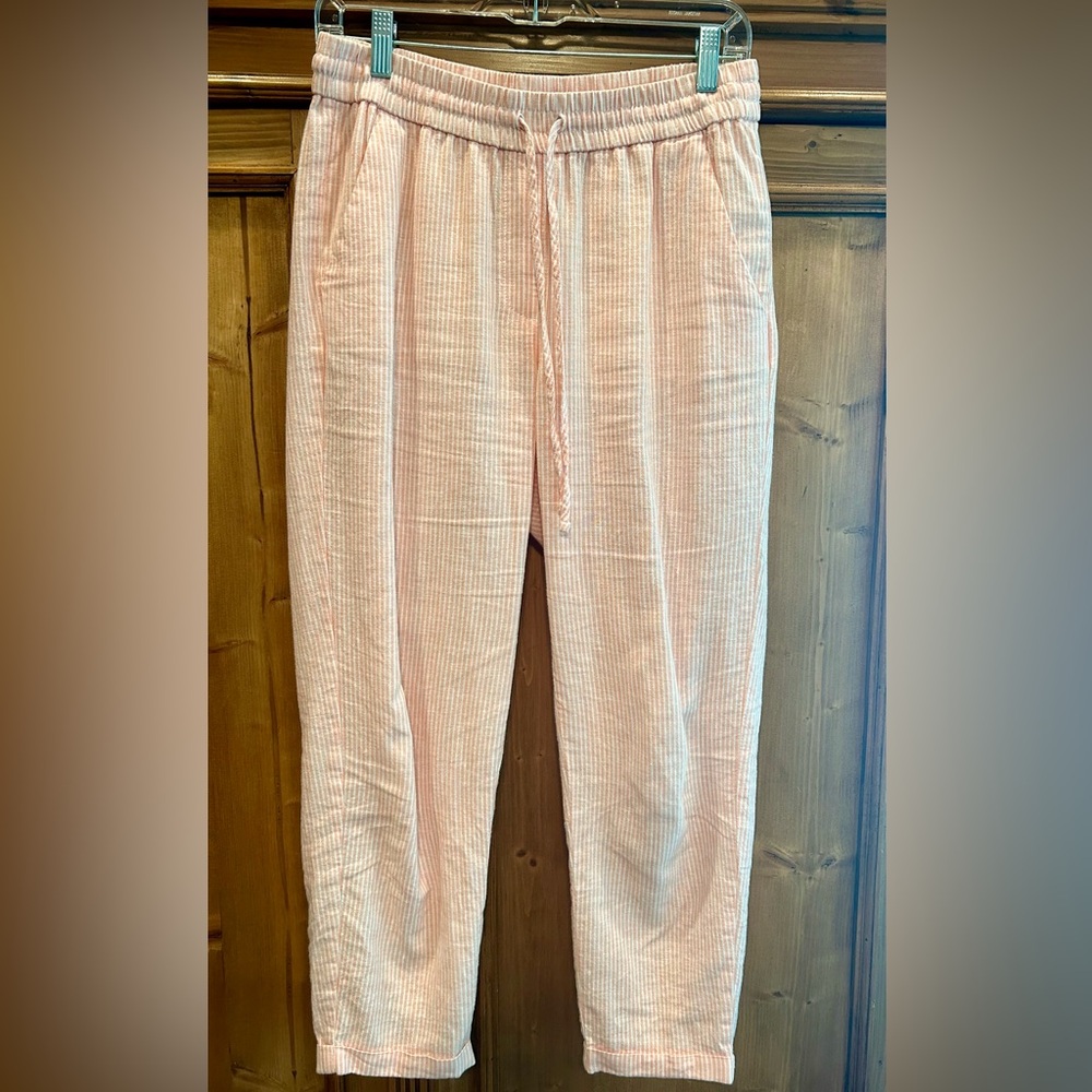 J Crew pinstripe linen pant